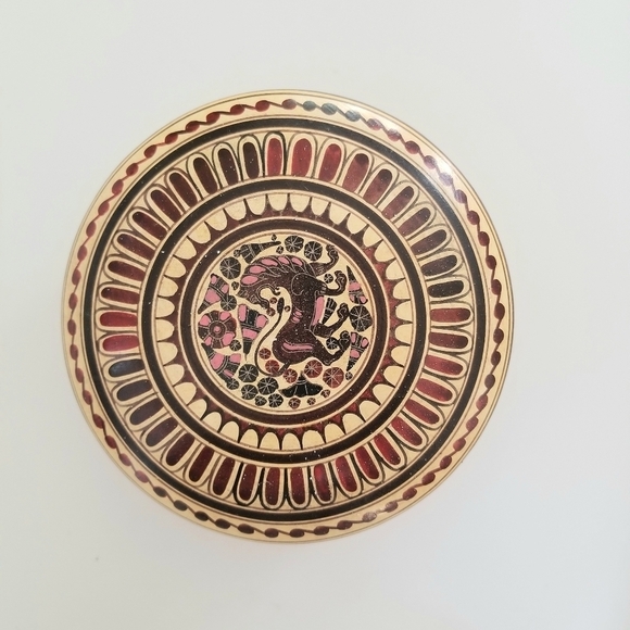 Vintage Handpainted Corinthian Pyxis 600 BC Pottery, copy - Picture 2 of 7